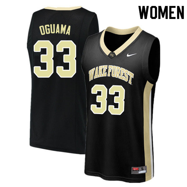 Women #33 Ody Oguama Wake Forest Demon Deacons College Basketball Jerseys Sale-Black - Click Image to Close